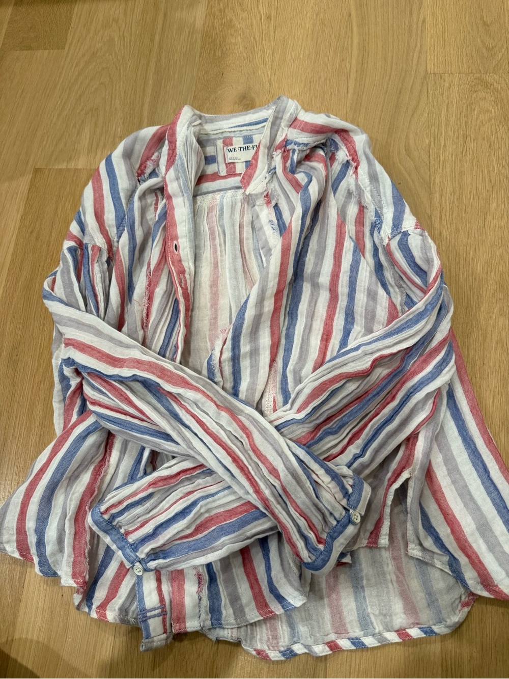 We The Free Striped Jeans - White, Blue, Red